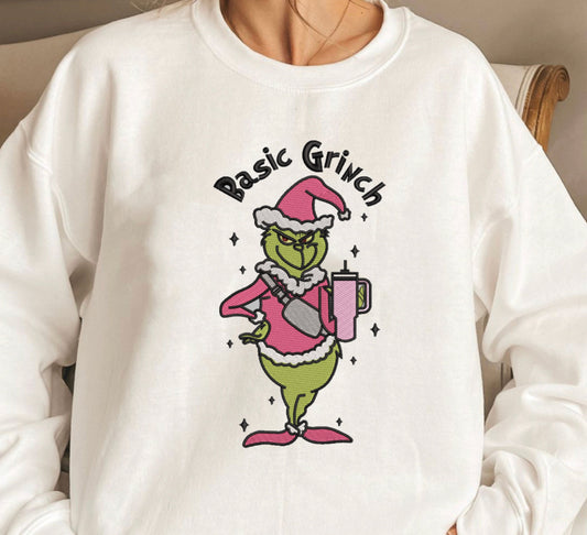 Basic Grinch Embroidered Sweatshirt