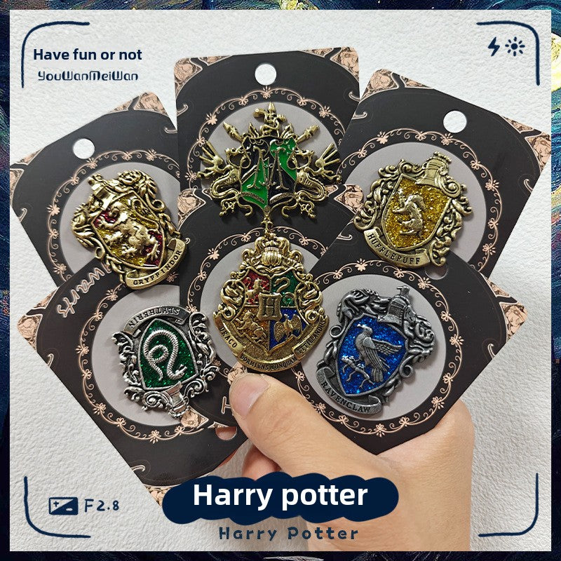 Harry Potter badge brooch keychain Hogsworth Lion House Snake House Eagle House pin