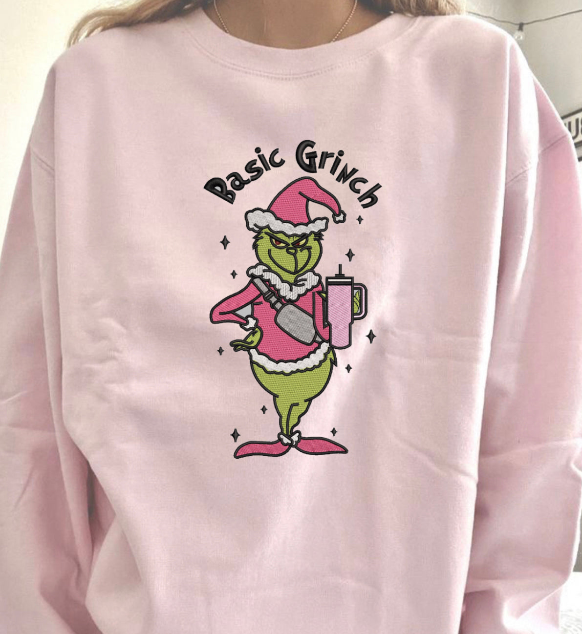 Basic Grinch Embroidered Sweatshirt