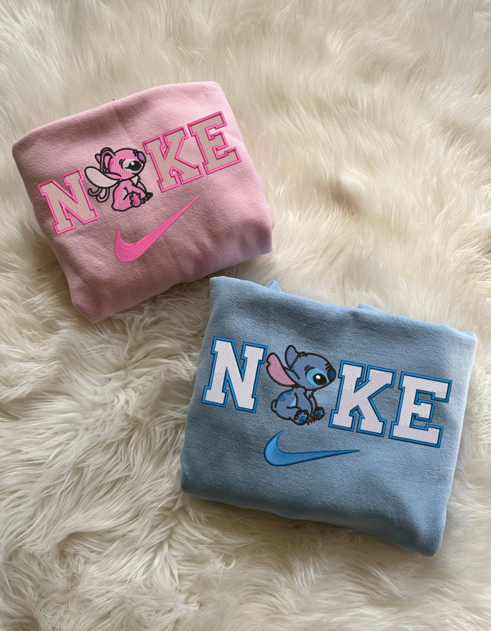 Stitch x Stitch Pink Embroidered Crewneck