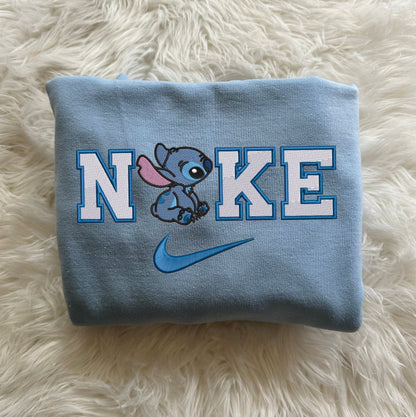 Stitch x Stitch Pink Embroidered Crewneck