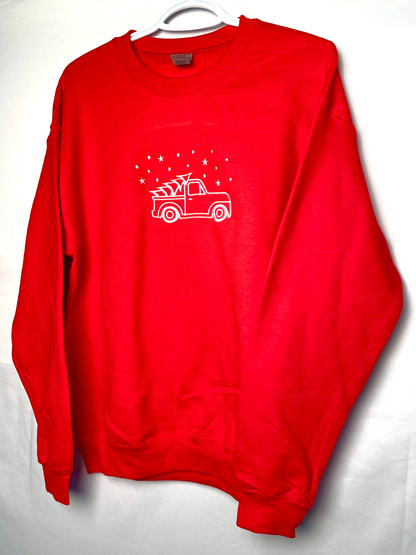 Xmas Truck Embroidered Sweatshirt