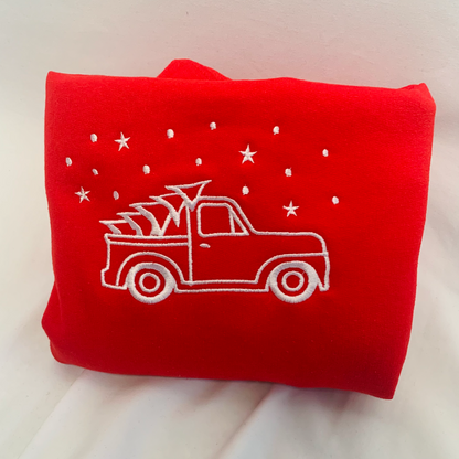 Xmas Truck Embroidered Sweatshirt