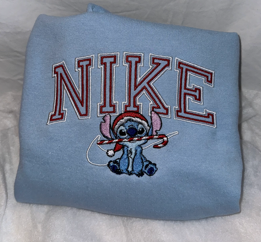 Stitch Check Xmas Embroidered Sweatshirt