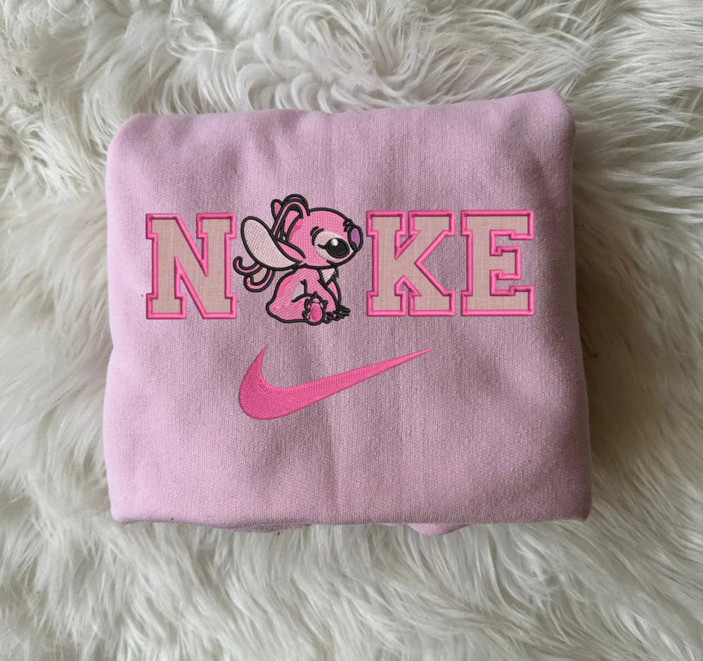 Stitch x Stitch Pink Embroidered Crewneck