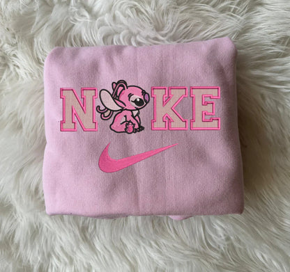 Stitch x Stitch Pink Embroidered Crewneck