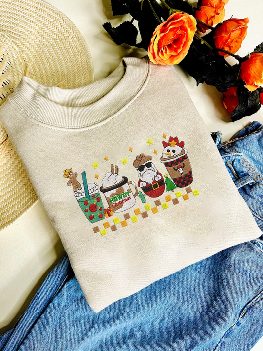 Christmas Coffee Embroidered Sweatshirt