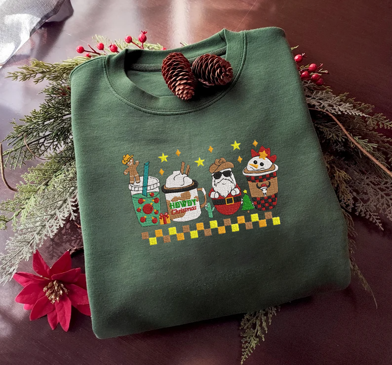 Christmas Coffee Embroidered Sweatshirt