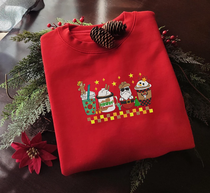 Christmas Coffee Embroidered Sweatshirt