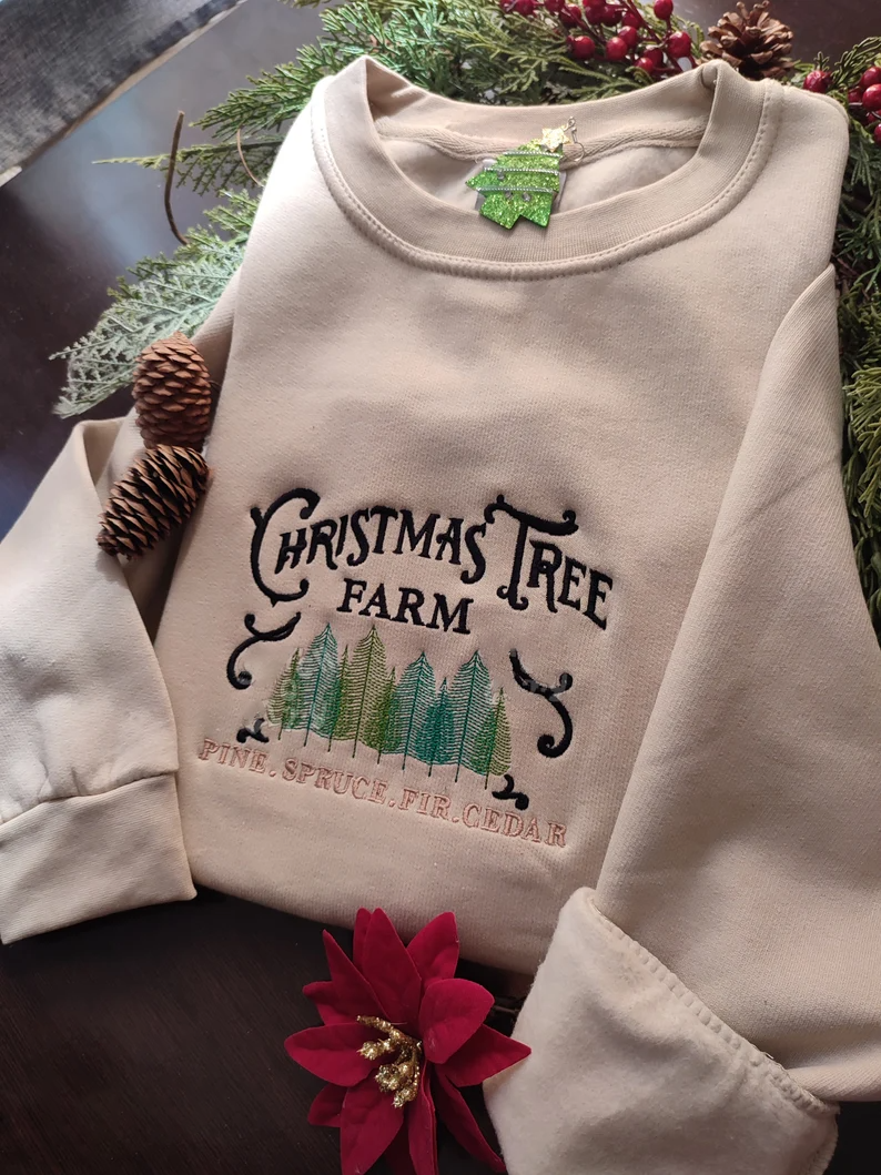 Christmas Tree Farm Embroidered Sweatshirt