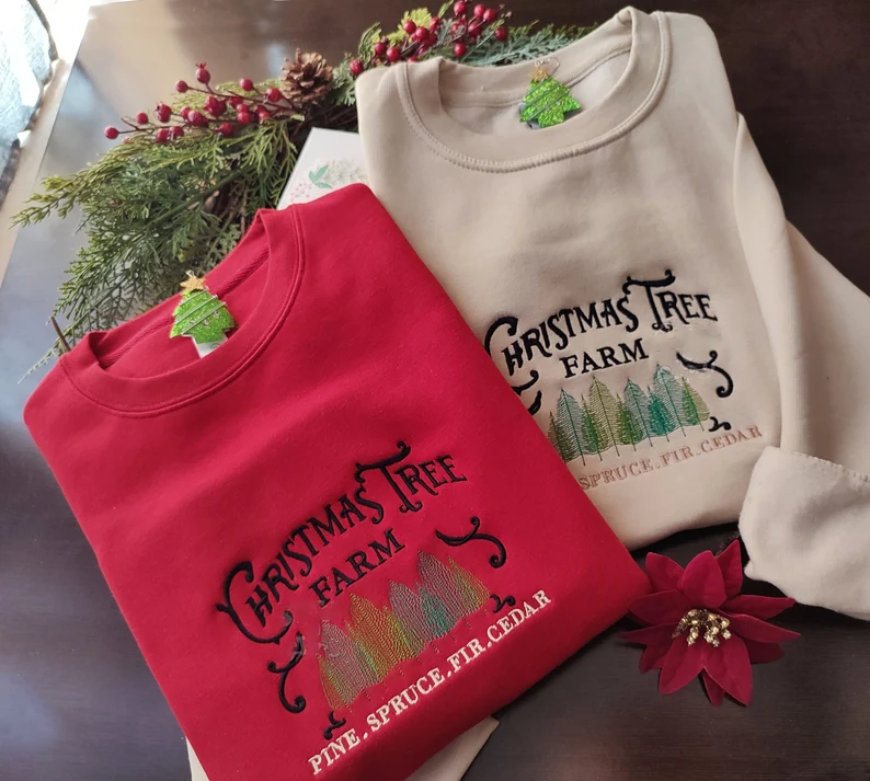 Christmas Tree Farm Embroidered Sweatshirt