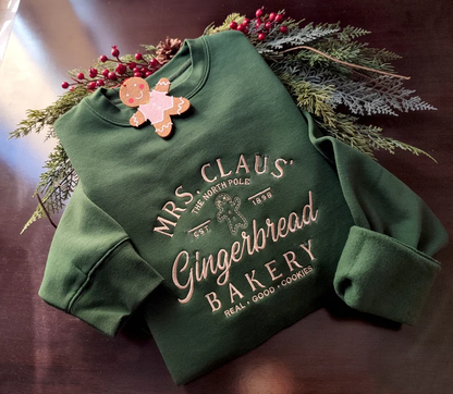 Santa Claus Gingerbread Bakery Embroidered Sweatshirt