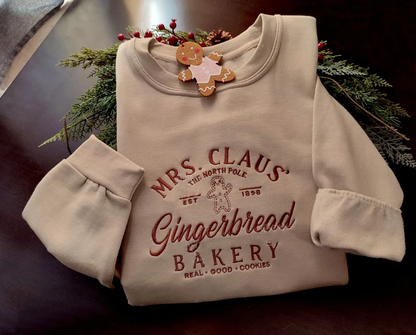 Santa Claus Gingerbread Bakery Embroidered Sweatshirt