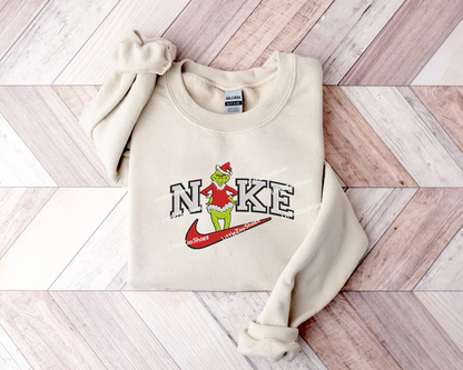 Embroidered Grinch Merry Christmas Sweatshirt