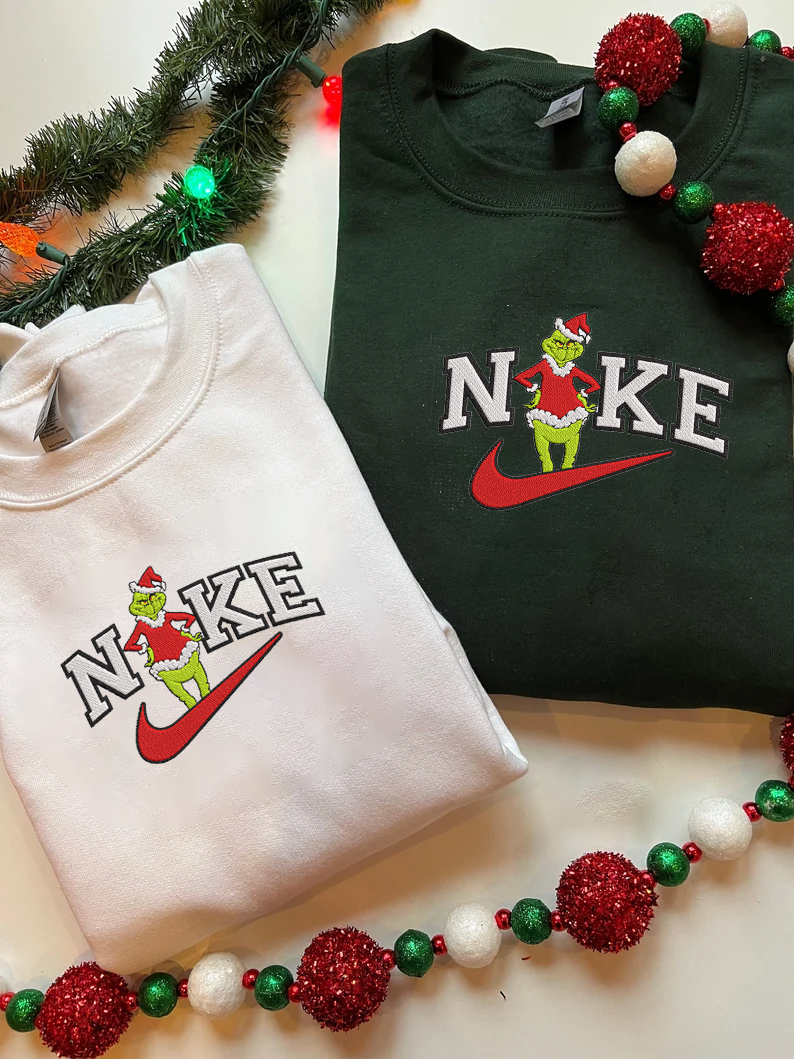 Embroidered Grinch Merry Christmas Sweatshirt