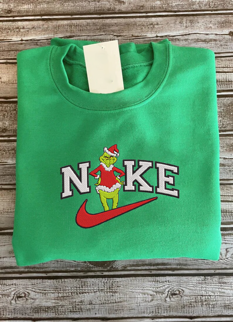 Embroidered Grinch Merry Christmas Sweatshirt