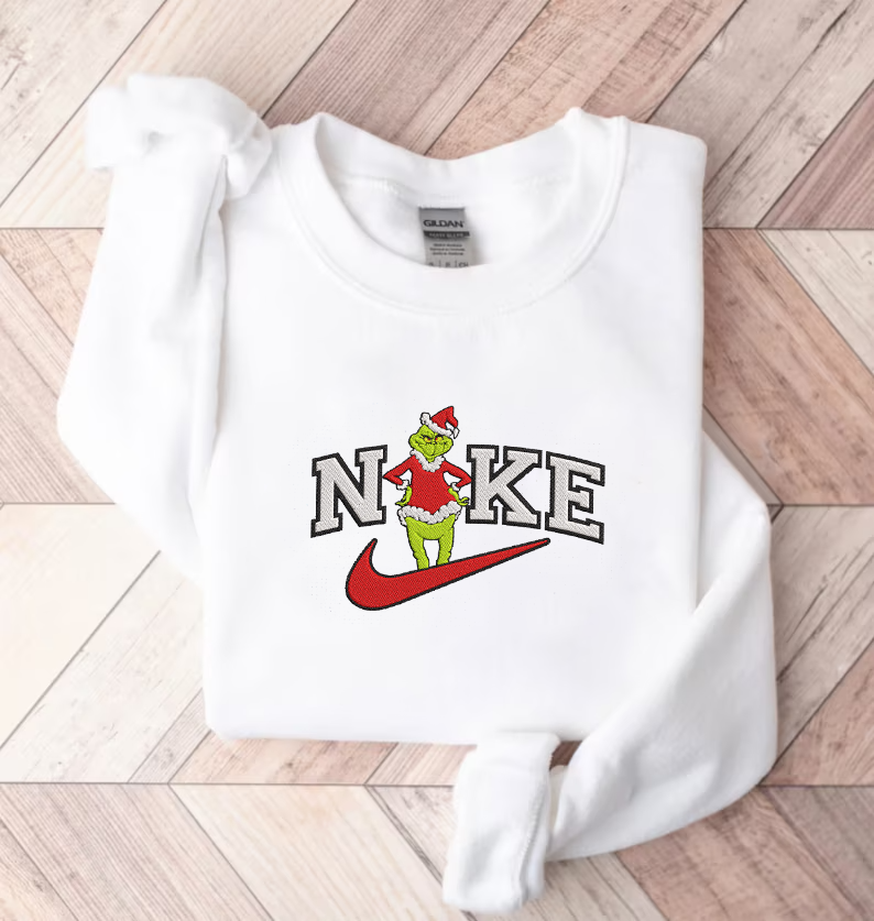 Embroidered Grinch Merry Christmas Sweatshirt