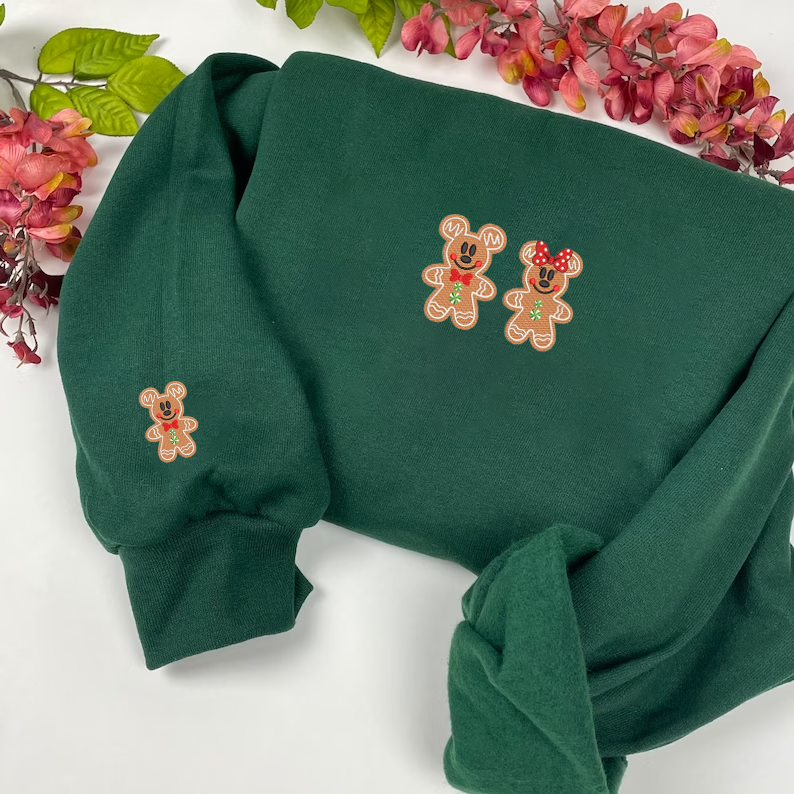 Gingerbread Couple Embroidered Sweatshirt