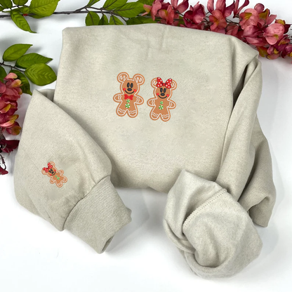 Gingerbread Couple Embroidered Sweatshirt