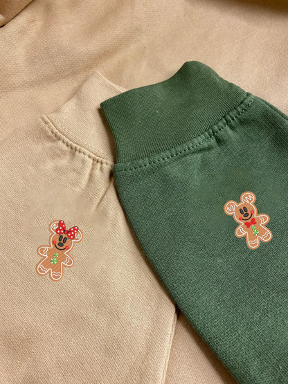 Gingerbread Couple Embroidered Sweatshirt