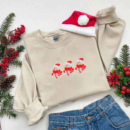 Snowman Christmas Embroidered Sweatshirt