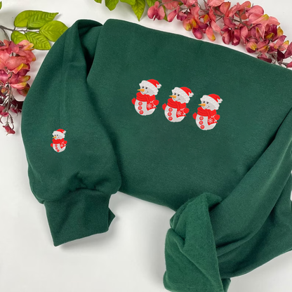 Snowman Christmas Embroidered Sweatshirt