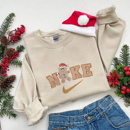 Gingerbread Christmas Embroidered Sweatshirt