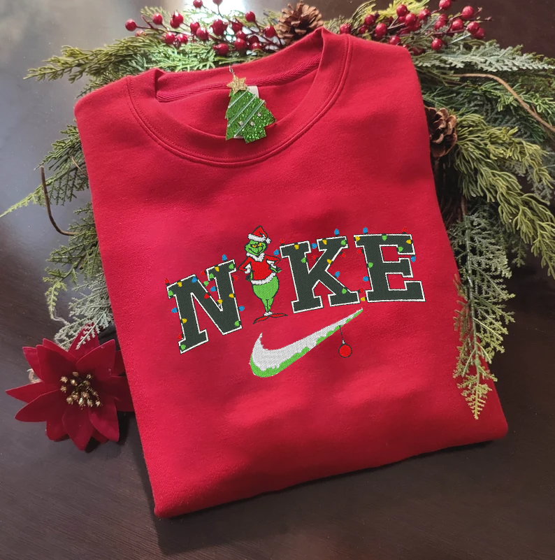 Grinch Xmas Snow Embroidered Sweatshirt