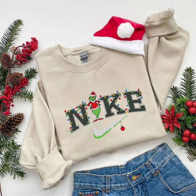 Grinch Xmas Snow Embroidered Sweatshirt