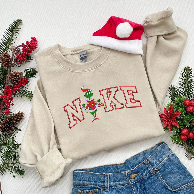 Grinch Xmas Embroidered Sweatshirt