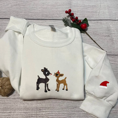 Christmas Rudolph and Clarice Embroidered Sweatshirt