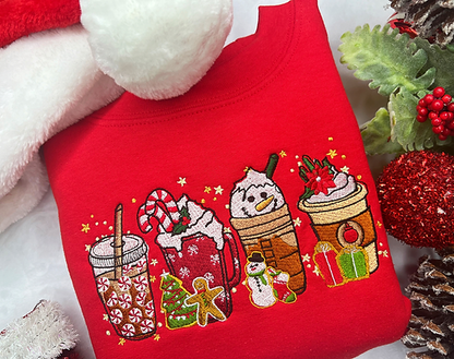 Christmas Coffee Embroidered Sweatshirt