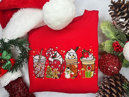 Christmas Coffee Embroidered Sweatshirt