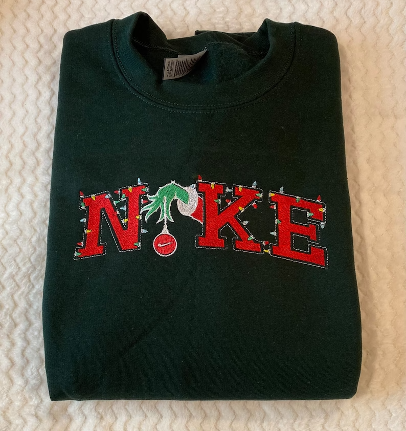 Christmas Grinch Embroidered Sweatshirt