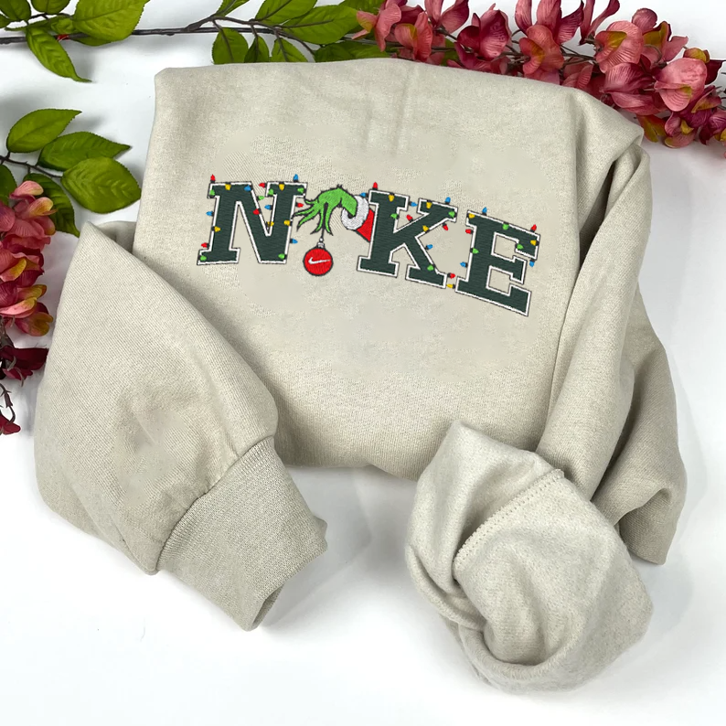 Christmas Grinch Embroidered Sweatshirt