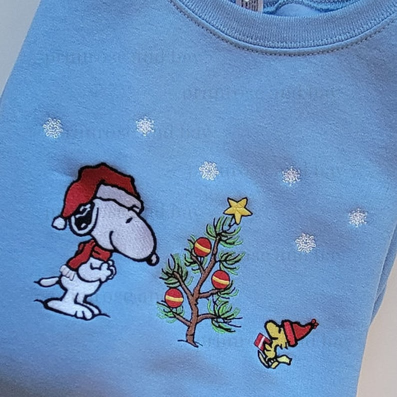 Christmas Snoopy Embroidered Shirt