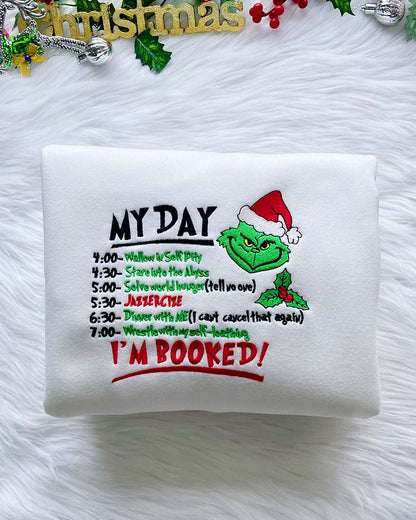 Grinch-inspired Christmas Collection - Embroidered Sweatshirt/Hoodie