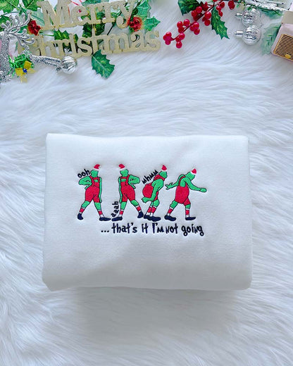 Grinch-inspired Christmas Collection - Embroidered Sweatshirt/Hoodie